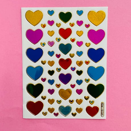 ハート カラフル ⑩ キラキラ シール COLORFUL HEART STICKER