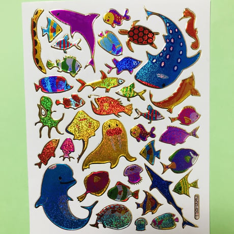 海の生き物 キラキラ シール SEA ANIMAL STICKER
