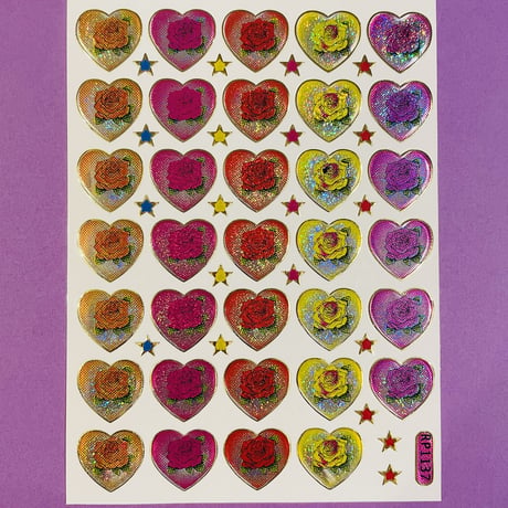 ハートの中に薔薇 シール ROSE INSIDE HEART STICKER