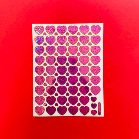 ハート ピンク ③ キラキラ シール PINK HEART STICKER