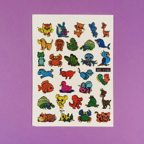 カラフル 動物 ④ キラキラ シール COLORFUL ANIMAL STICKER