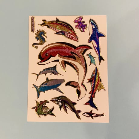 イルカ ⑥ キラキラ シール  DOLPHIN  STICKER