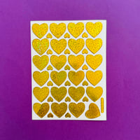ハート ゴールド① キラキラ シール GOLD HEART STICKER