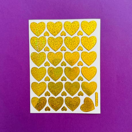ハート ゴールド① キラキラ シール GOLD HEART STICKER