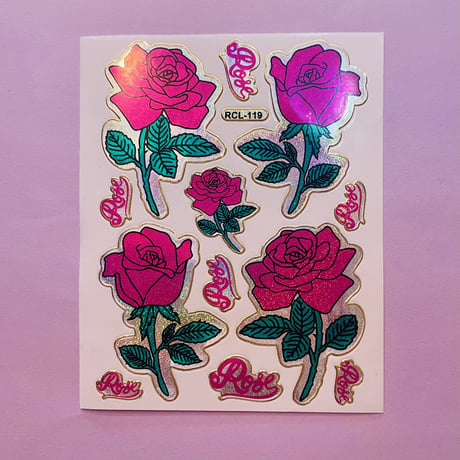 薔薇 ピンク シール ROSE PINK STICKER