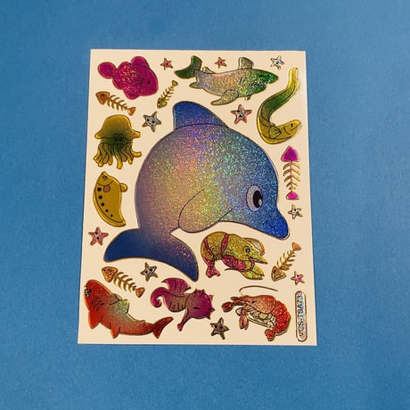 海の生き物 ⑤ キラキラ シール SEA ANIMAL STICKER