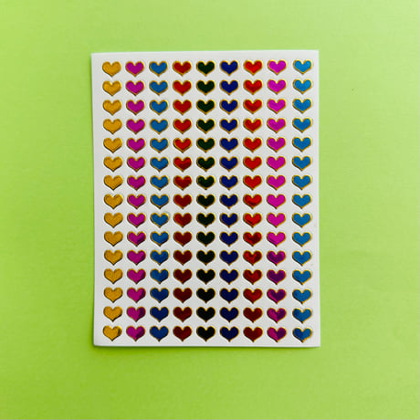 ハート カラフル ⑧ キラキラ シール COLORFUL HEART STICKER
