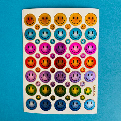 スマイル カラフル ⑤ キラキラ シール COLORFUL SMILE STICKER