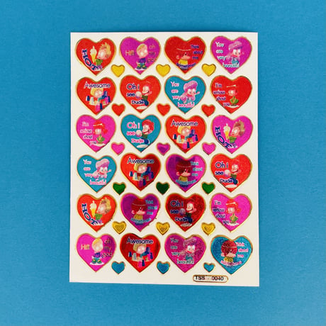 ハート イラスト ④ キラキラ  シール HEART ILLUSTRATION STICKER