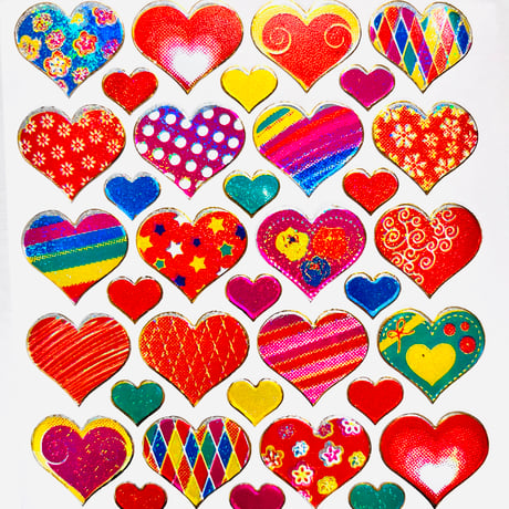 ハート 模様 (14) キラキラ シール HEART STICKER