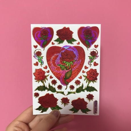 薔薇 ローズ ハート シール ROSE HEART STICKER