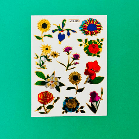 花 ② キラキラ シール FLOWER STICKER