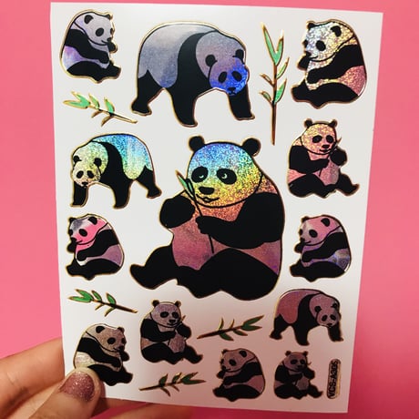パンダ キラキラ シール PANDA STICKER