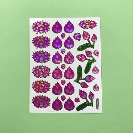 蓮の花 キラキラ シール LOTUS FLOWER STICKER