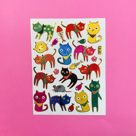 ねこ 猫 ② キラキラ シール CAT  STICKER