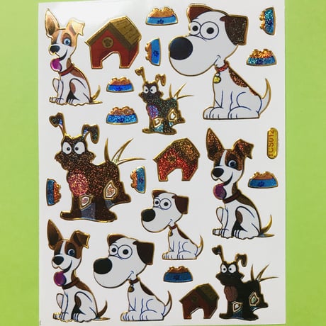犬 キラキラ シール ③ DOG STICKER