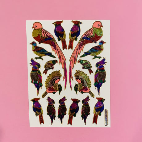 鳥 ③ キラキラ シール BIRD STICKER