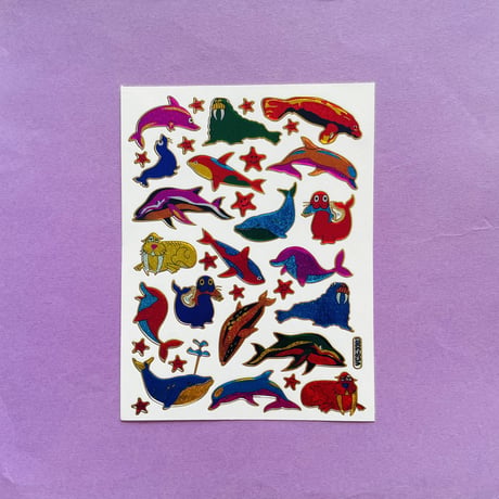 海の生き物 ⑨ キラキラ シール SEA ANIMAL STICKER
