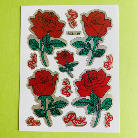 薔薇 ローズ ⑥ キラキラ シール  ROSE STICKER