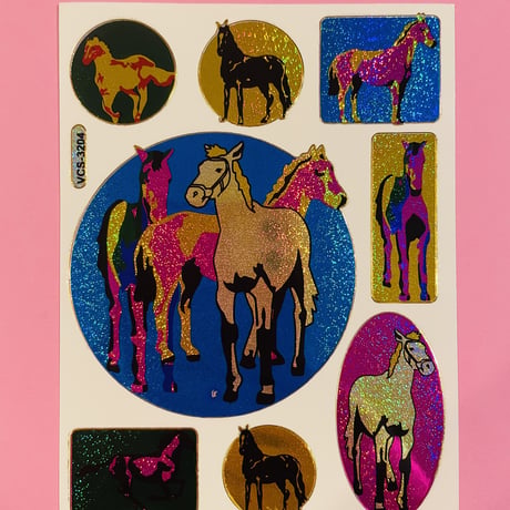 馬 ② キラキラ シール  HORSE STICKER