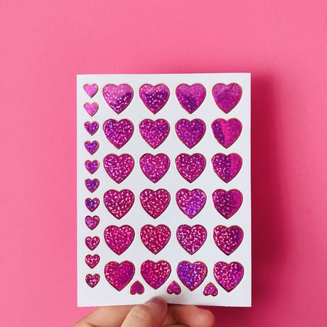 ハート ピンク キラキラ シール PINK HEART STICKER