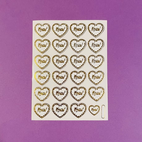 ハート タイ語 白 シール  THAI WHITE HEART STICKER