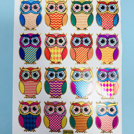 フクロウ キラキラ シール OWL STICKER