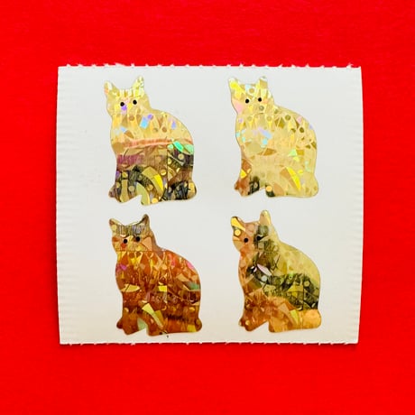 猫 ゴールド プリズム シール CAT GOLD PRISM STICKER