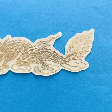 龍 ドラゴン 透明 ゴールド シール DRAGON STICKER
