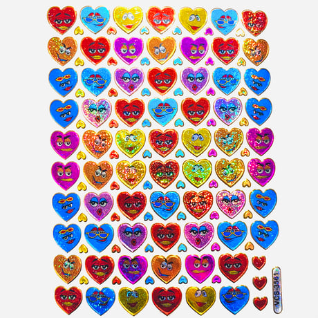 ハート フェイス キラキラ シール HEART FACE STICKER