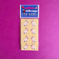 ピンク ウサギ シール ザラザラ パッケージ入り PINK RABBIT STICKER
