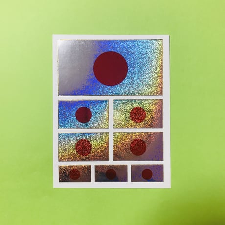 日本 国旗 キラキラ シール JAPAN FLAG STICKER