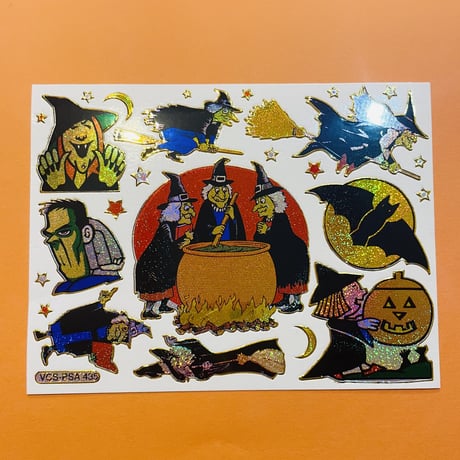 ハロウィン 魔女 キラキラ シール HALLOWEEN WITCH STICKER