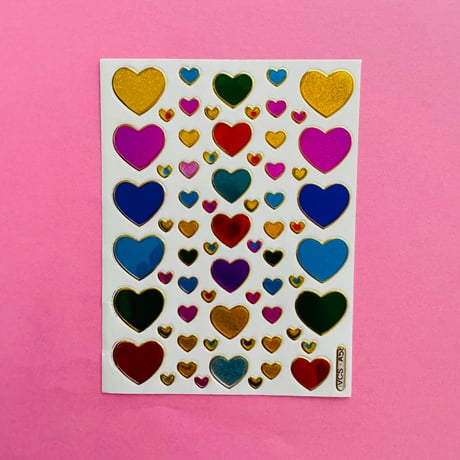 ハート カラフル ⑩ キラキラ シール COLORFUL HEART STICKER