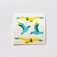 Great 7 シール かもめ（黄色と水色） ザラザラ SEAGULL STICKER