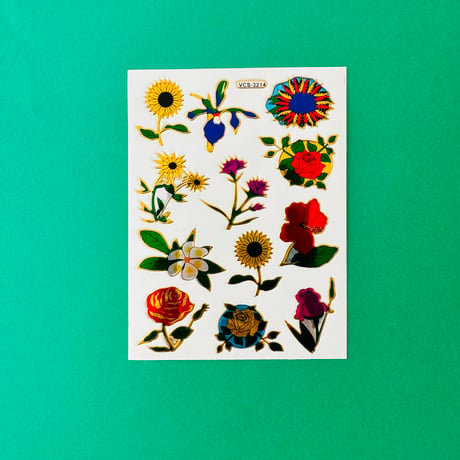 花 ② キラキラ シール FLOWER STICKER