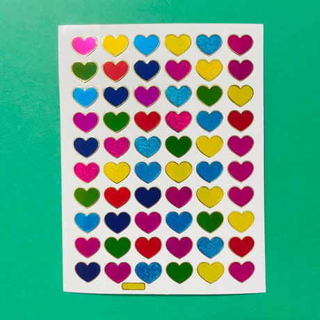 ハート カラフル ⑧ キラキラ シール COLORFUL HEART STICKER
