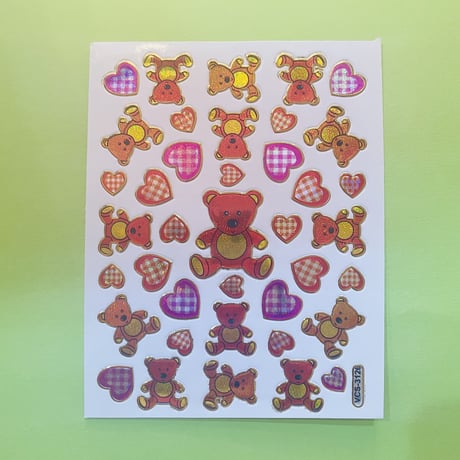 クマ 熊 オレンジ キラキラ シール BEAR STICKER