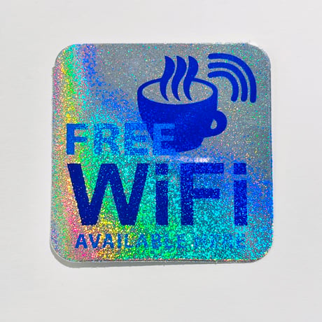 FREE Wi-Fi シール キラキラ Wi-Fi STICKER