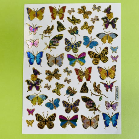 蝶々 キラキラ シール (14)  BUTTERFLY STICKER