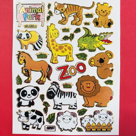 動物 動物園 キラキラ シール ZOO ANIMAL STICKER