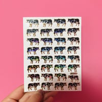 牛 キラキラ シール  COW STICKER