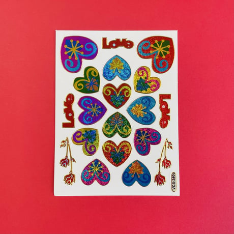 ハート LOVE ④ キラキラ シール HEART LOVE STICKER