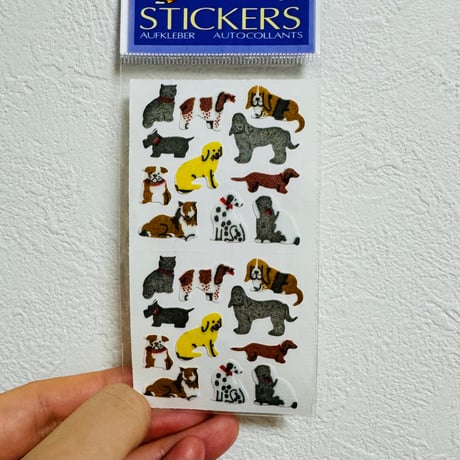ミニ犬 シール ザラザラ パッケージ入り MINI DOGS STICKER