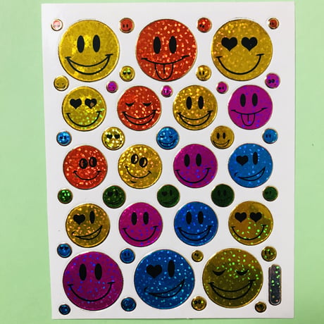 スマイル カラフル キラキラ シール SMILE STICKER COLORFUL
