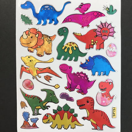 恐竜 ⑥ キラキラ シール  DINOSAUR STICKER