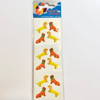 GREAT 7 STICKERS パッケージ入り★犬(黄色とオレンジ) ザラザラ DOGS