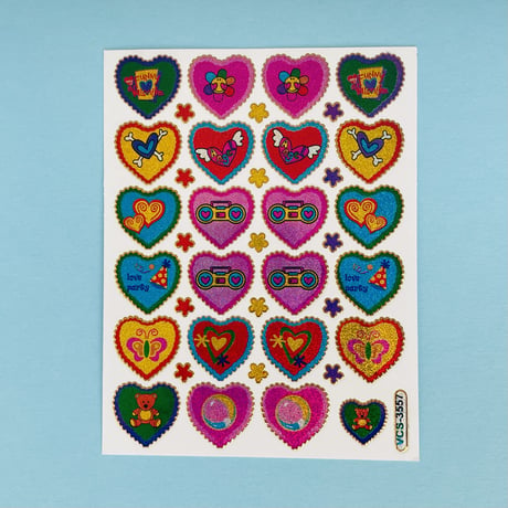 ハート イラスト ⑧ キラキラ  シール HEART ILLUSTRATION STICKER