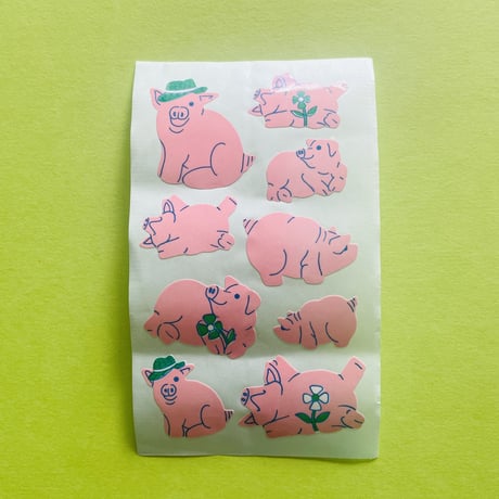 ブタ シール 大きいサイズ PIG STICKER