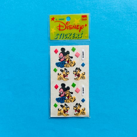 ミッキーとプルート シール ザラザラ パッケージ入り MICKEY MOUSE AND PLUTO STICKER